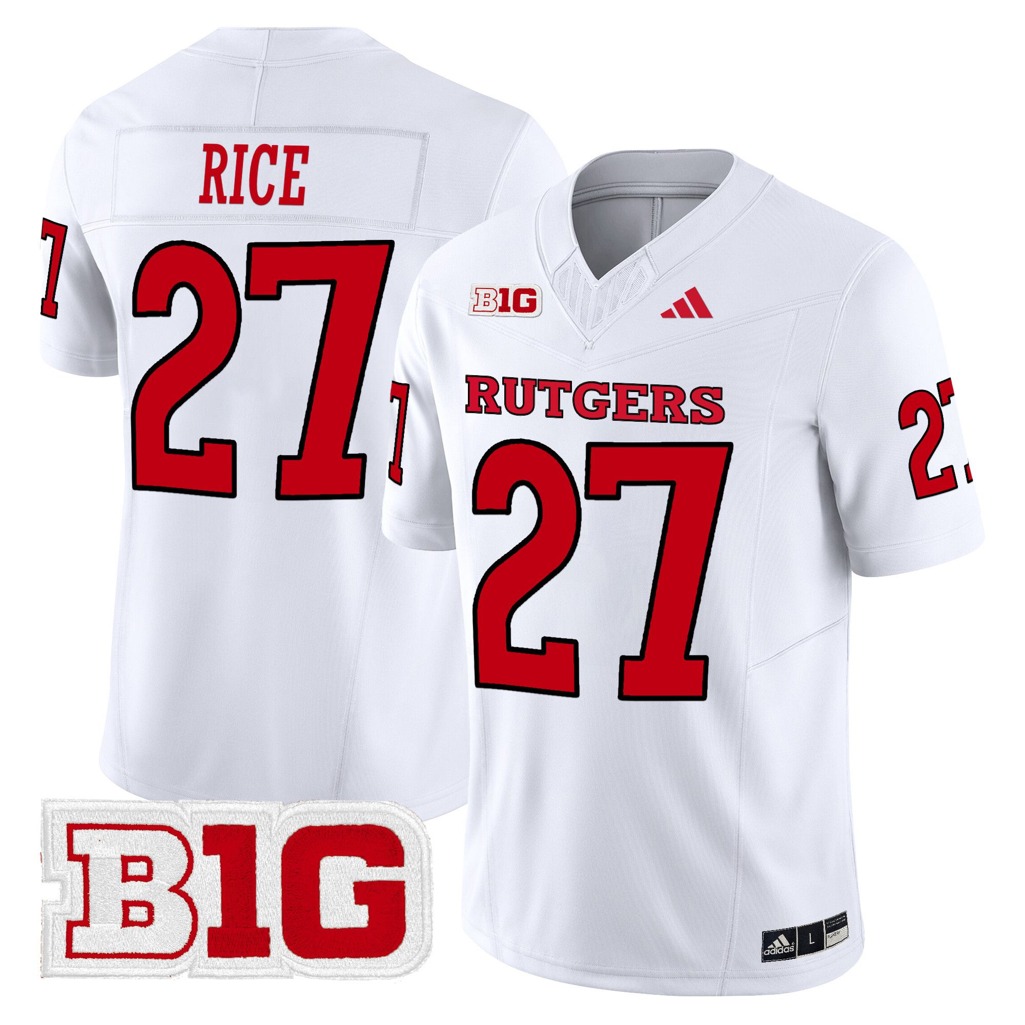 Men Rutgers Scarlet Knights #27 Rice White 2024 Vapor Limited NCAA Jersey->ncaa teams->NCAA Jersey